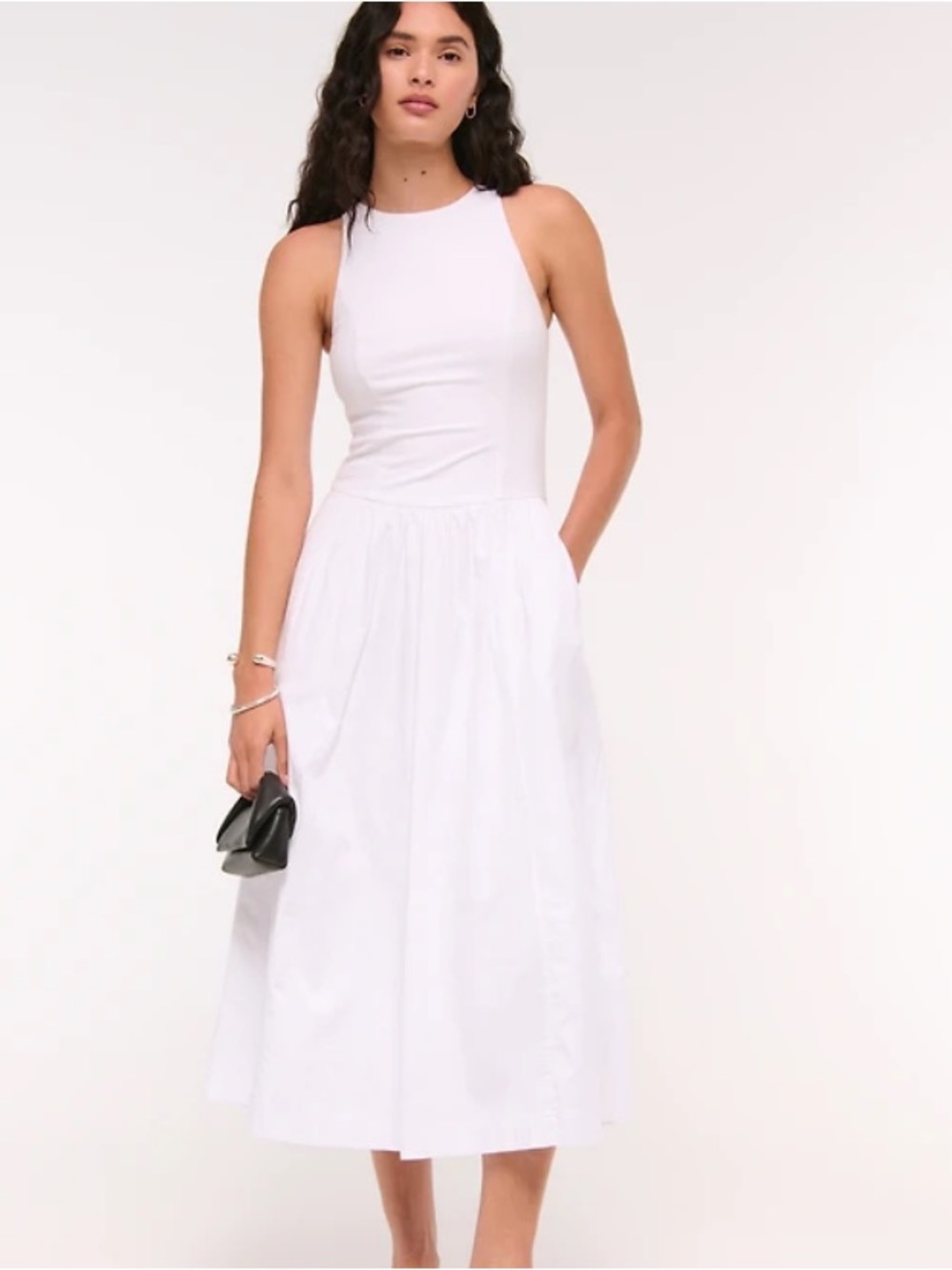 NWT - Abercrombie High-Neck Drop-Waist Midi Dress - XL